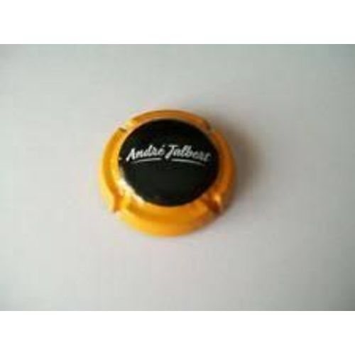 Capsule De Cidre Doux = André Jalbert, Contour Orange, Fond Noir, Écriture Blanche - Diamètre De 25 Mm - Peu Courante