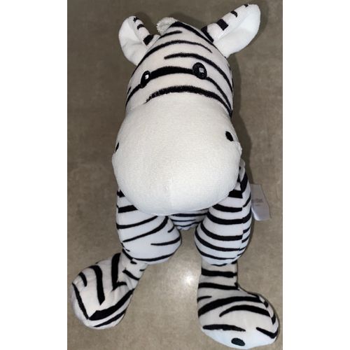 Doudou Zebre Zac Carreblanc Peluche Jouet Naissance Bebe Noir Blanc Animal Soft Toy Plush Zebra