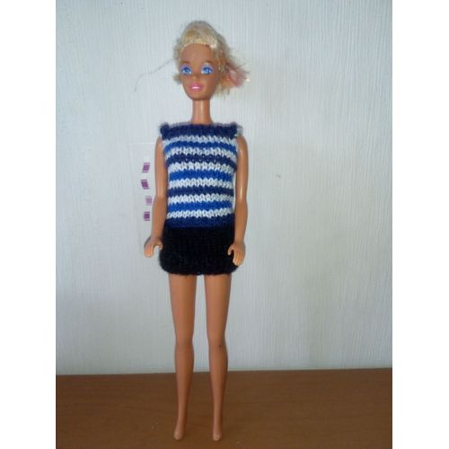Haut N° 35 Tricoté Main Pour Poupée Barbie