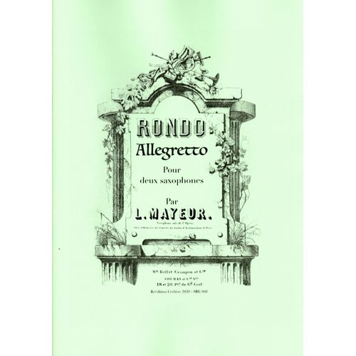 Rondo Allegretto Pour 2 Saxophones De Louis Mayeur
