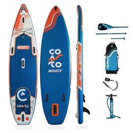 Sup Paddle Gonflable Touring Nautilus Coasto 355x86x15cm (11'8x34 X6) Dropstitch Double Couche Fusion Pack Complet