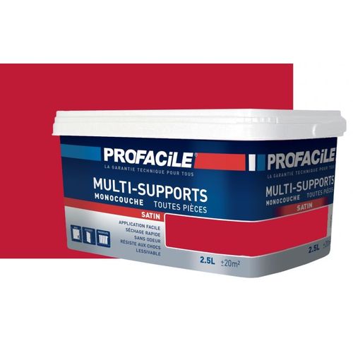 Peinture intérieure multi-supports, PROFACILE 2.5 litres Rouge Garance