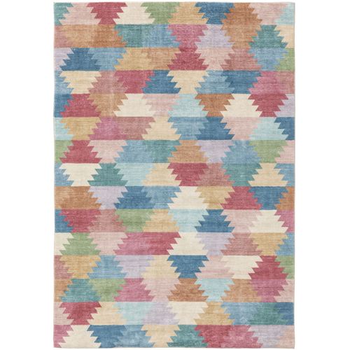 Tapis Poil Ras Mara Multicouleur/Fuchsia 80x150 Cm - Tapis Poil Court Design Moderne Pour Salon