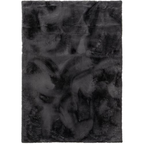 Tapis Poil Ras De Fourrure Dave Anthracite 200x300 Cm - Tapis Poil Court Design Moderne Pour Salon