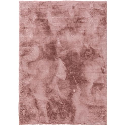 Tapis Poil Ras De Fourrure Dave Rose 120x170 Cm - Tapis Poil Court Design Moderne Pour Salon
