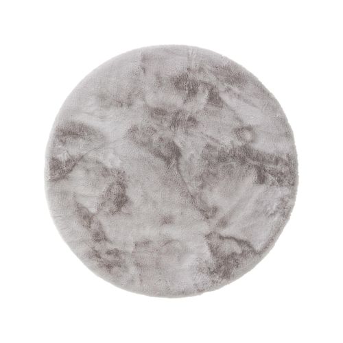 Benuta Essentials Tapis De Fourrure Dave Gris Diamètre 80 Cm Rond