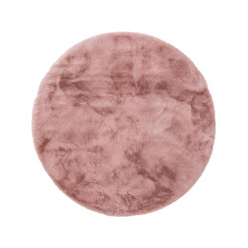 Benuta Essentials Tapis De Fourrure Dave Rose Diamètre 120 Cm Rond
