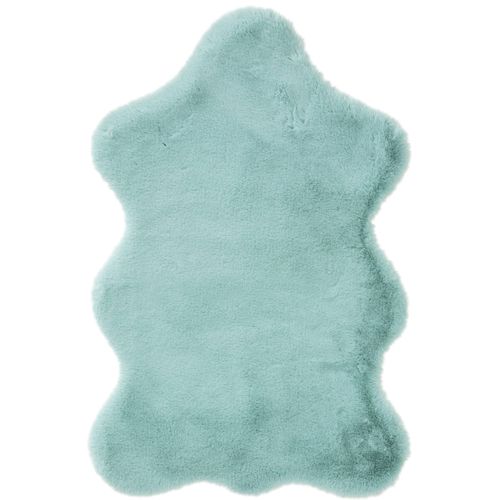 Fausse Fourrure Dave Bleu 60x90 Cm - Tapis Poil Court Design Moderne Pour Salon