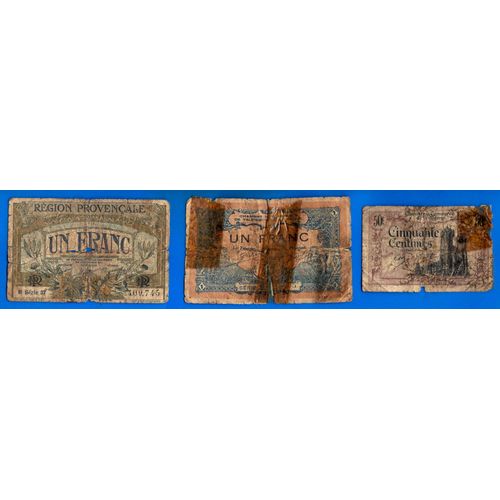 Lot France 50 Centimes Chambre Commerce De La Marne 1920 Region Provencale 1922 France 1 Franc Valence 1915