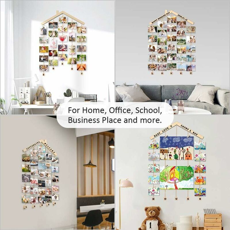 Uping Cadre Photo Pele Mele Mural Cadre Photo Mural en Bois ... - 3