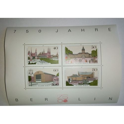 Allemagne 1987 Bloc 4 Timbres 750 Ans De Berlin Neuf