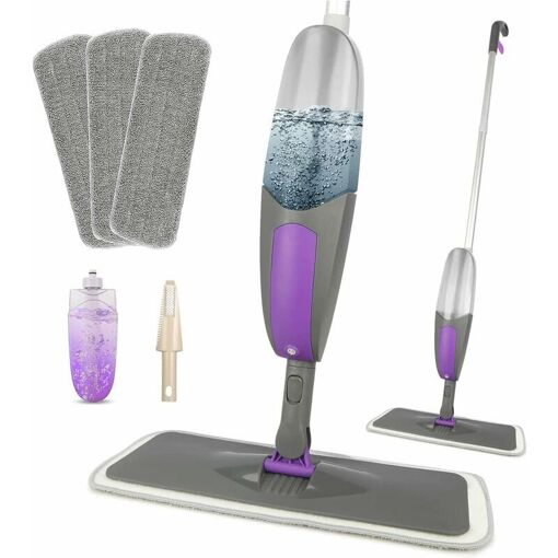 Serpillere Balai Lave Sol avec Vaporisateur - Serpillere Microfibre...