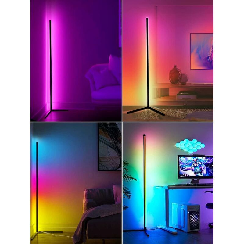 Lampadaire Led D'angle, 165cm Lampe Sur Pied Rgb Avec App Co... - 4
