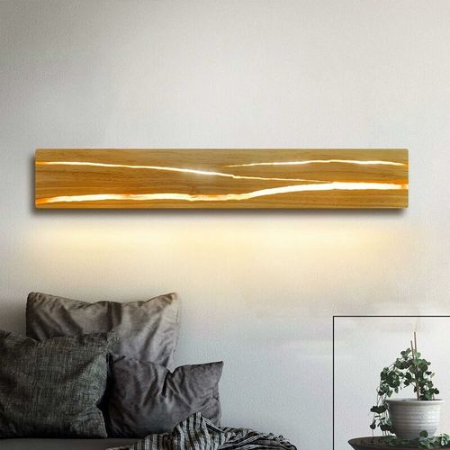 Applique Murale Interieur Lampe Murale Chambre En Bois - 3000k Led Blanc Chaud 8w Rotative Lampe De Nuit Couloir Avec Interrupteur Luminaires Interieur Pour Bar Escalier Cafe Salon 50cm Goodnice