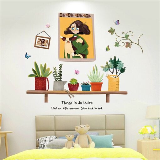 Salon Décoration Murale Pvc Bricolage Mural Jardin En Pot Plante Bo...