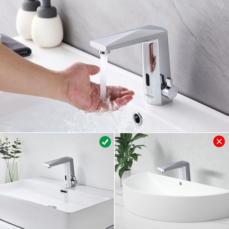 Robinet de Lavabo Infrarouge Automatique Mitigeur a Eau Chau... - 2