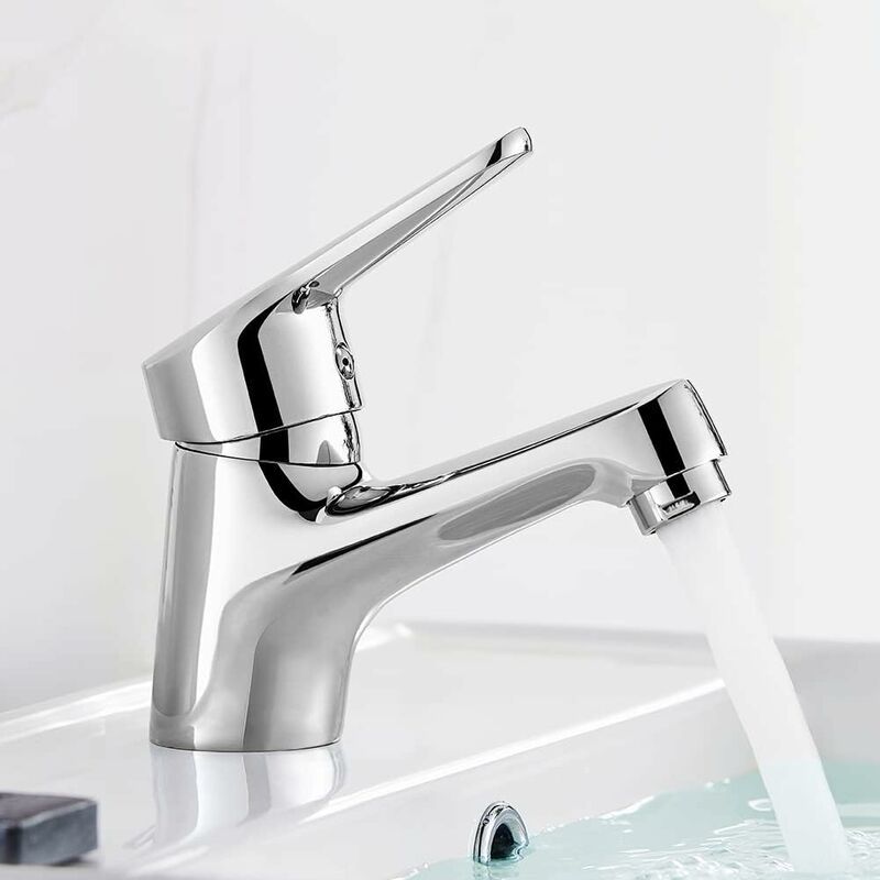 Mitigeur Lavabo Bec Bas, Robinet de Salle de Bain Complet av...