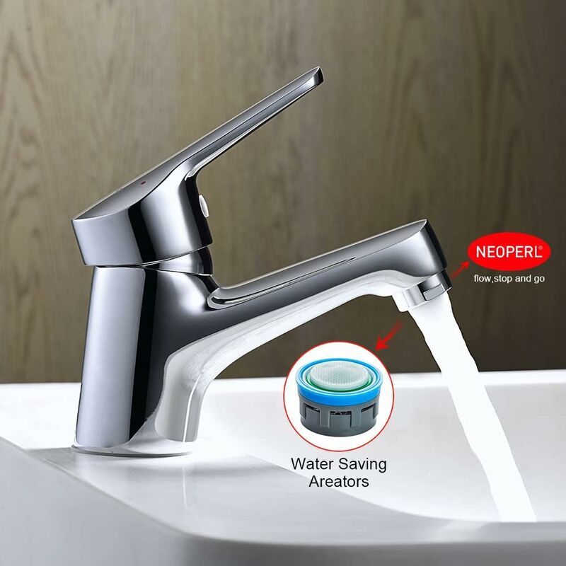 Mitigeur Lavabo Bec Bas, Robinet de Salle de Bain Complet av... - 3