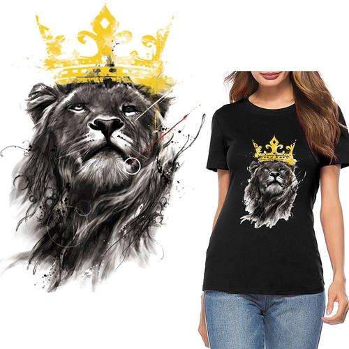 Autocollants Vêtements Lavables Niveau A Nouveaux Patchs Créatifs Lion Roi Patch De Transfert De Chaleur En Fer Décor De T-Shirt Impression Facile Avec Des Fers À La Maison