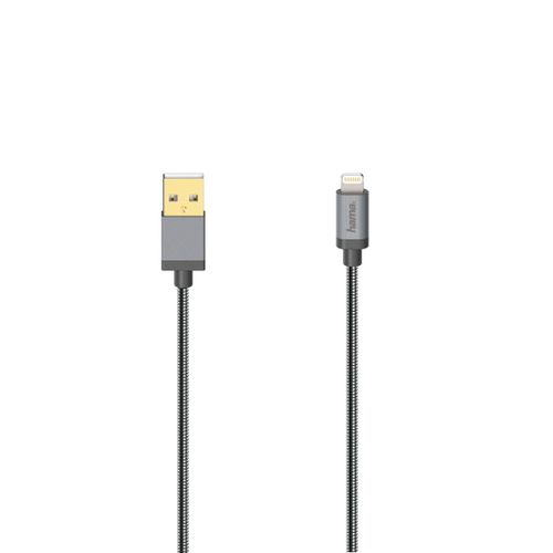 Câble USB pr iPhone/iPad av. connect. Lightning, USB 2.0, métal, 0,75m
