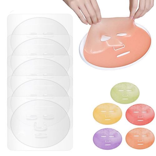 Moule De Masque Facial, Plaque Transparente En Pvc, Fruits Légumes Algues Boue, Soins De La Peau, Outil De Maquillage Pour Salon De Beauté, 5 Pièces 