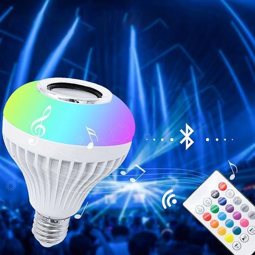 Ampoule Musicale Bluetooth Rvb À Led, Lampe Audio Colorée Pour Scène, Télécommande Sans Fil, Rgb