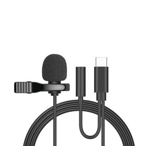 Microphone Portable à condensateur, 1.5m, micro-cravate filaire, USB 3.5mm, type-c, pour téléphone, Mac, ordinateur