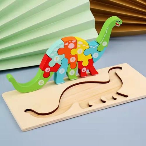 Puzzle En Bois Montessori Pour Enfants, Jouets De Dinosaure Pour Tout-Petits De 2, 3 Et 4 Ans
