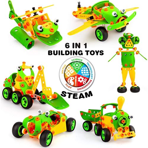 Jouets Robot Stem 6 En 1 Pour Enfants, Bricolage, Apprentissage Des Sciences De La Construction, Expérience Éducative, Kit Scientifique D'ingénierie, Anniversaire