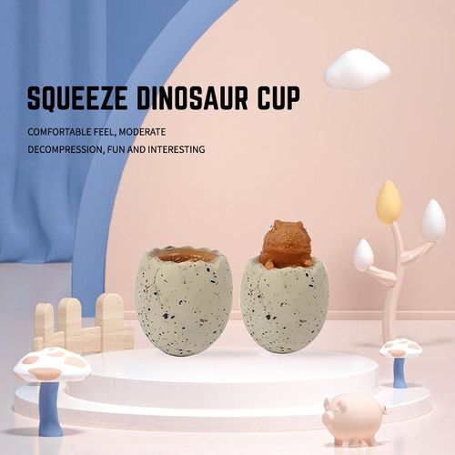 Jouet De Décompression En Forme De Dinosaure, 2 Pièces, Animal Mignon, Vent À Pression, Tasse De Dinosaure, Bâton D'?uf De Dragon, Cadeaux Pour Amis, Jouets Amusants
