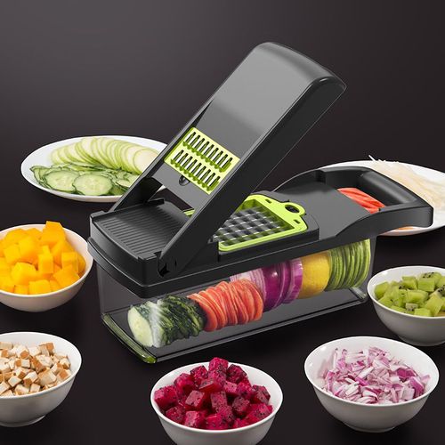 Coupe-Légumes Multifonctionnel 12 En 1, Avec Panier, Râpe À Fruits Et Pommes De Terre Et Carottes