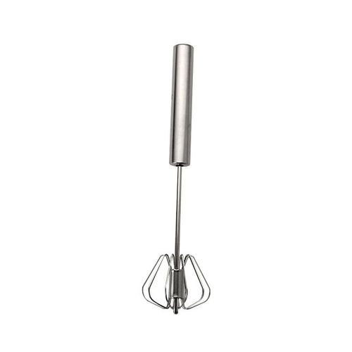 Fouet Rotatif Semi-Automatique En Acier Inoxydable, Pour La Cuisine, Avec Poignée En Bois De Hêtre, Mélangeur À Main, G041