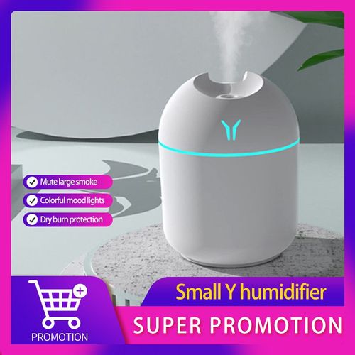 Mini Humidificateur d'Air Ultrasonique avec Lampe LED, Diffuseur d'Huile Essentielle avec Arôme pour Voiture, Modèle avec Lumière Romantique, Capacité de 250ml