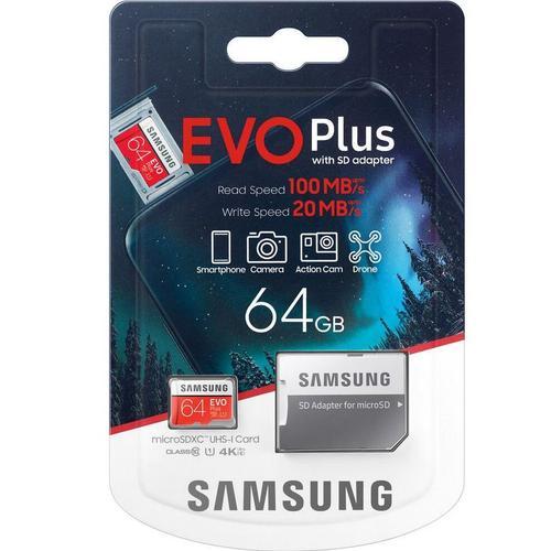 Micro SD SAMSUNG EVO Plus 64 Go carte mémoire Micro SDXC U1 2020