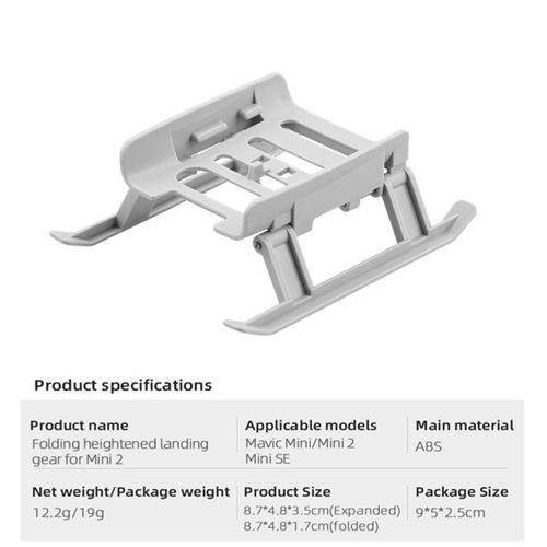 Train D'atterrissage Pliable Pour Drone, Support De Jambe À Hauteur Étendue, Protecteur De Trépied, Dérapage Pour Dji Mini Se/Mini 2/Mavic, Accessoires-Générique