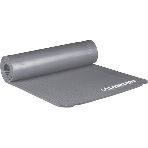 Tapis De Yoga 1 Cm Épaisseur Caoutchouc Sangle Transport Gymnastique Pilates Aérobic Gris Helloshop26 13_0002843_2