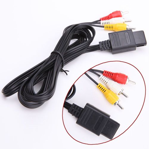 Câble Tv Audio/Vidéo A/V, 1.8m, Cordon Rca Pour Nintendo 64 N64 Gamecube Ngc Snes Sfc