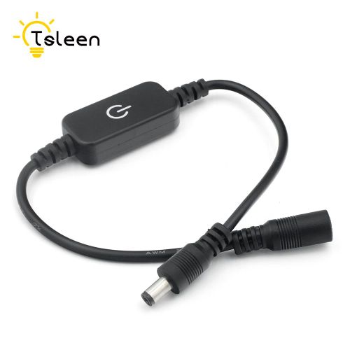 Interrupteur d'alimentation en ligne, marche/arrêt, câble tactile intelligent, noir, pour Jack Arduino 12-24V, capteur marche/arrêt, variateur de câble noir
