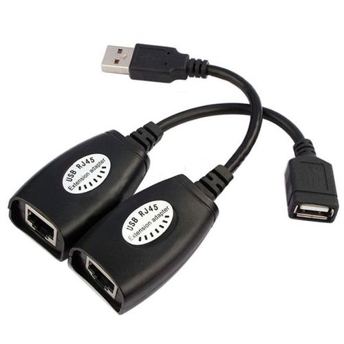 Rallonge de câble USB vers RJ45 RJ 45 LAN, cordon de raccordement noir, accessoires réseau