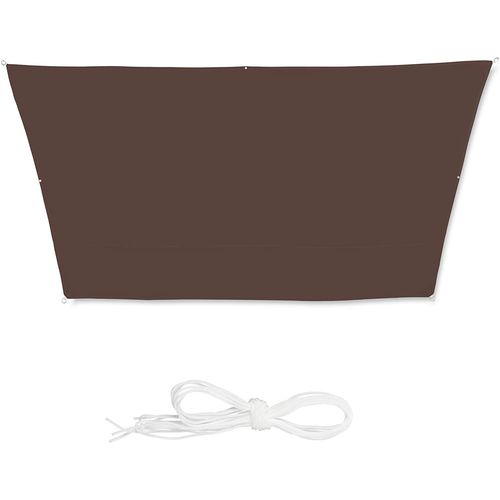 Voile D'ombrage Trapèze 3 X 4 X 2 M Brun Helloshop26 13_0002936