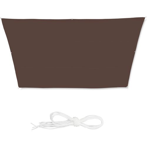 Voile D'ombrage Trapèze 3 X 5,5 X 4 M Brun Helloshop26 13_0002936_2