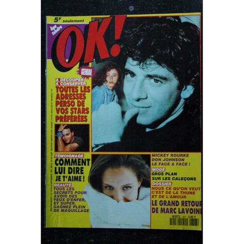 Ok ! Âge Tendre 827 Nov 1991 Bruel - Mickey Rourke Don Johnson Marc Lavoine Thierry Hazard Kylie Minogue