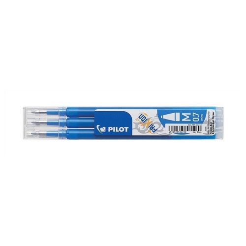 Pilot Set De 3 Recharges Roller Frixion Ball Bls-Fr7 Pointe Moyenne Bleu Ciel