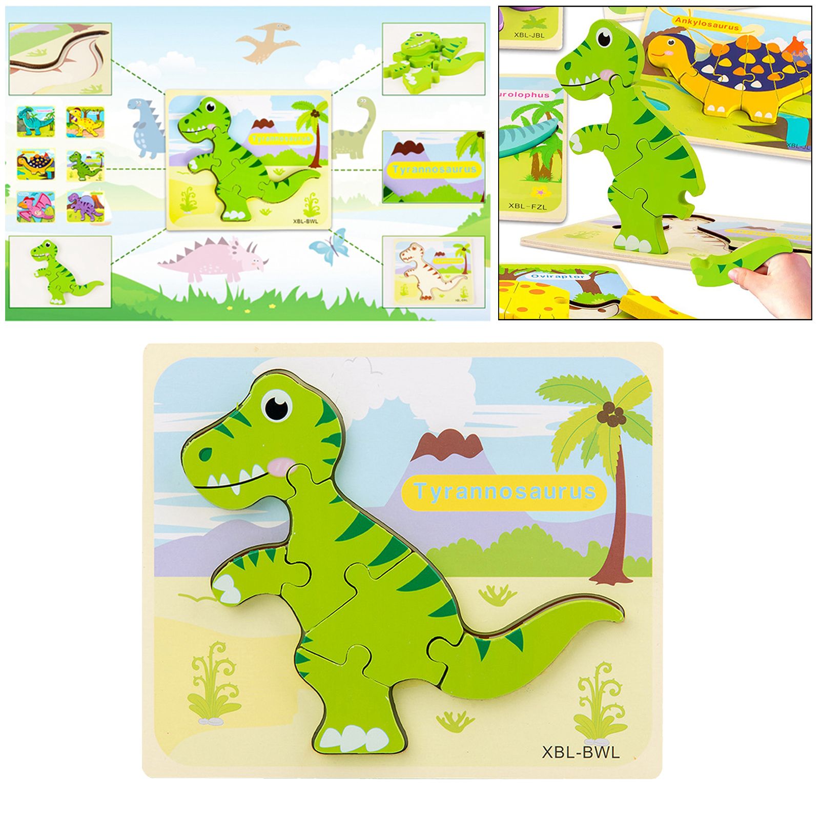 Enfant Puzzles Pour 1 2 3 Ans Garcons Dinosaure En Bois Puzzles Pour Enfants Ages 3 Bebe Infantile D Apprentissage Educatifs Dinosaure Jouet Cadeau Style7 Rakuten