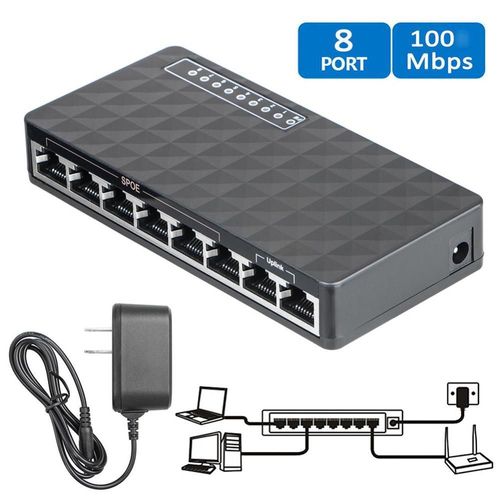 10/100 Mbps 8 Port Bureau Rapide Ethernet LAN RJ45 Réseau Commutateur airies Adaptateur Routeur pour XBox pour PS2 PS-3