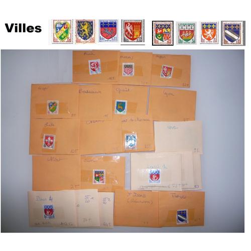 Lot Timbres Oblitérés Blason Provinces (115) Et Villes (566) Avec Doubles