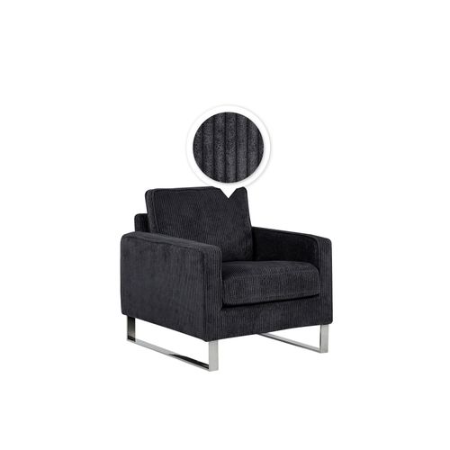 Fauteuil En Velours Côtelé Noir Vind