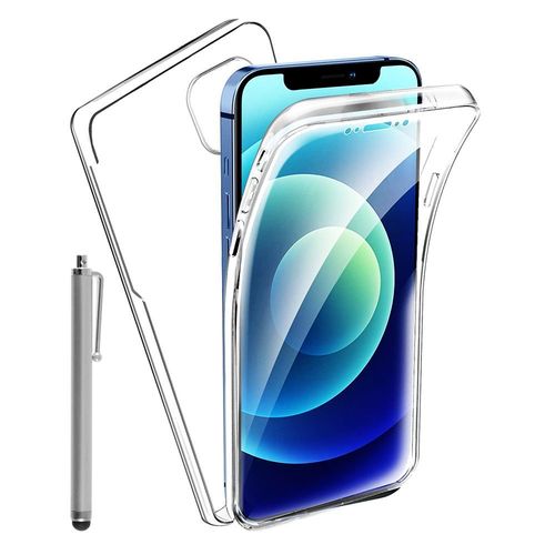 Coque Avant Et Arrière Silicone Pour Apple Iphone 12 Mini 5.4" 360° Protection Intégrale - Transparent + Stylet