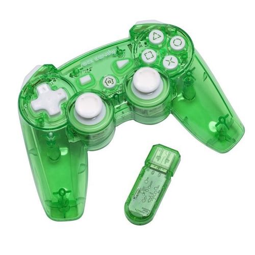 Manette De Jeu Sans Fil Rock Candy Ps3 Vert Transparent