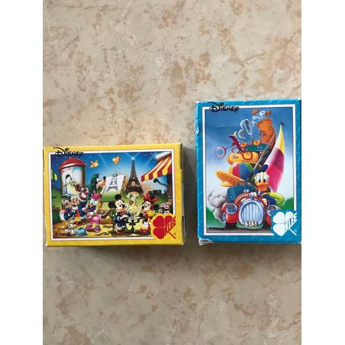 Rare Lot De Deux Mini Puzzle Disney Ref 90914